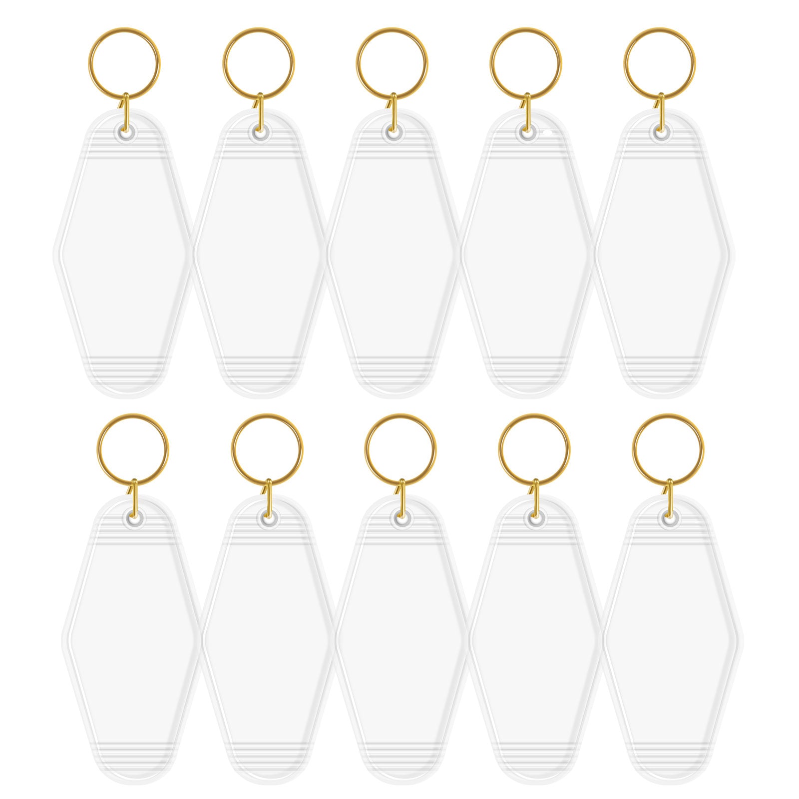 Motel Keychains Blanks 10pcs Clear