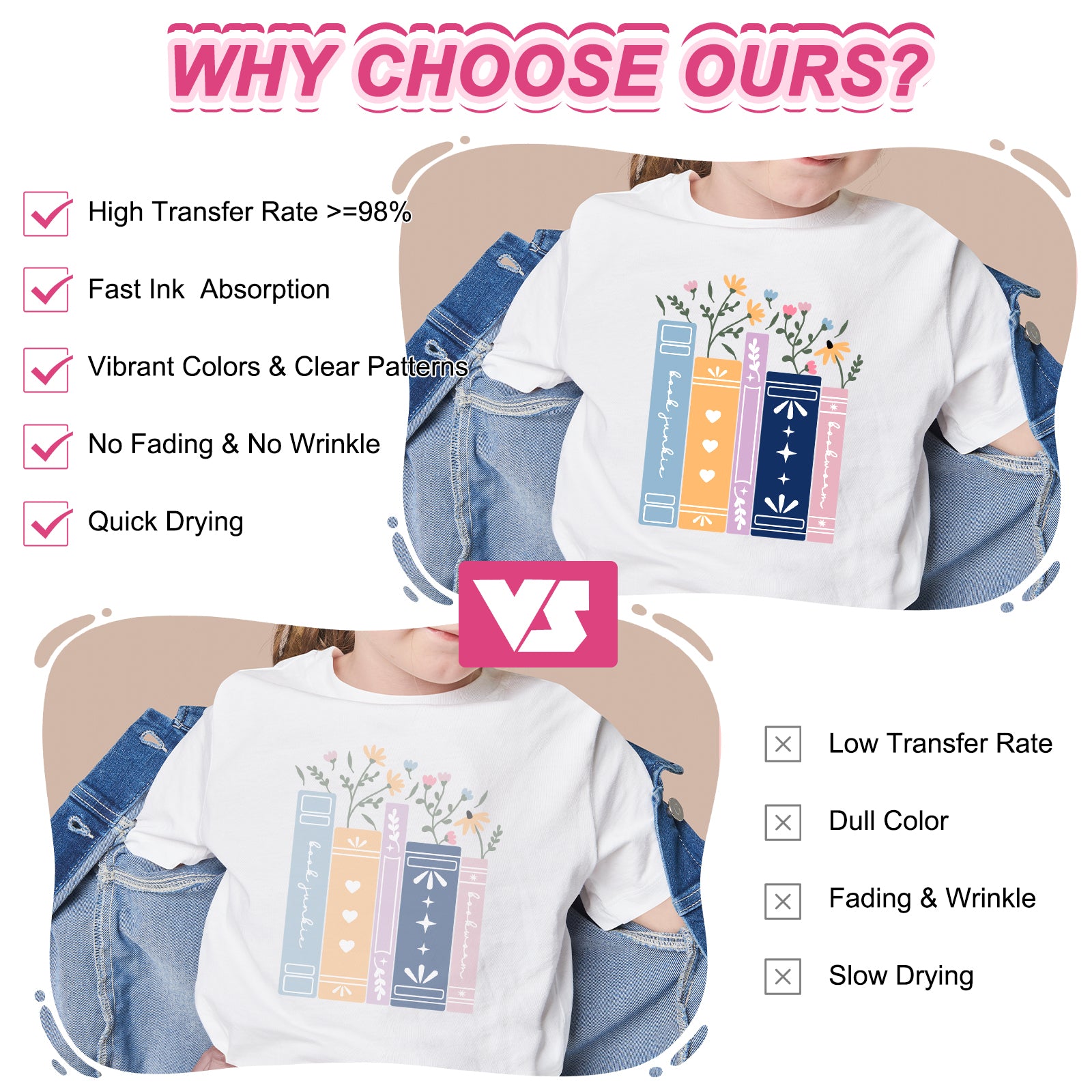 Glitter Colorful White HTV & Sublimation Paper Bundle