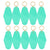 Motel Keychains Blanks 10pcs  Teal