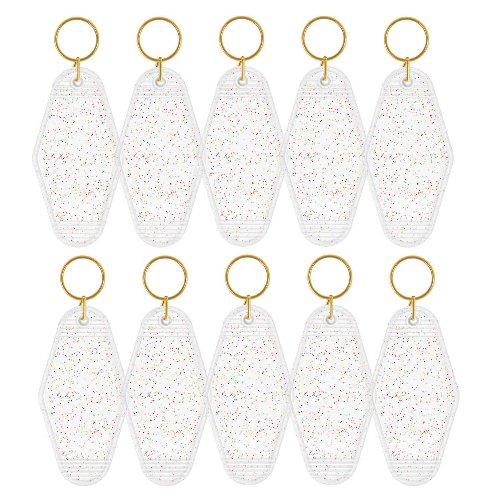 Motel Keychains Blanks 10pcs Glitter