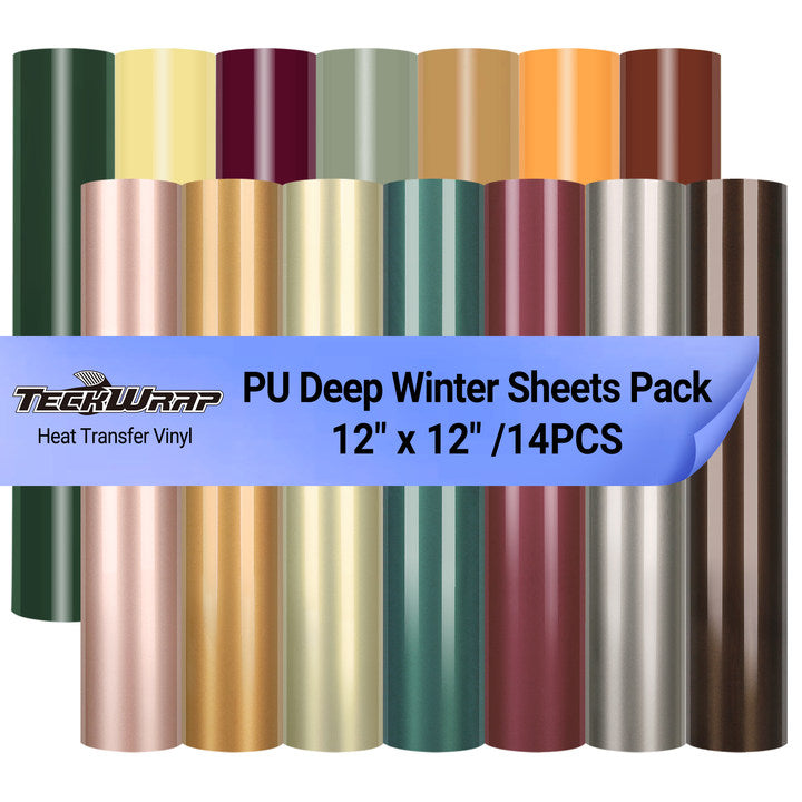 Paquete de hojas HTV PU Deep Winter (14 PCS) 
