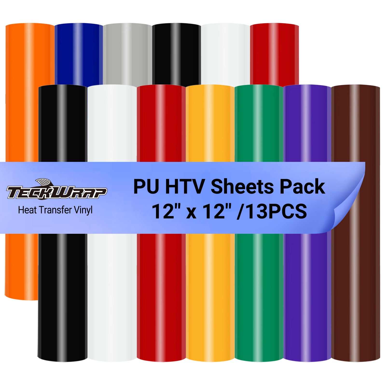 Paquete de hojas HTV de colores básicos PU (13PCS) 