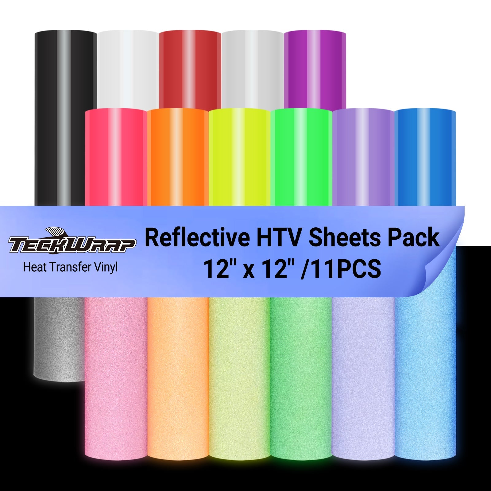 Paquete de hojas de HTV reflectante (11 PCS) 