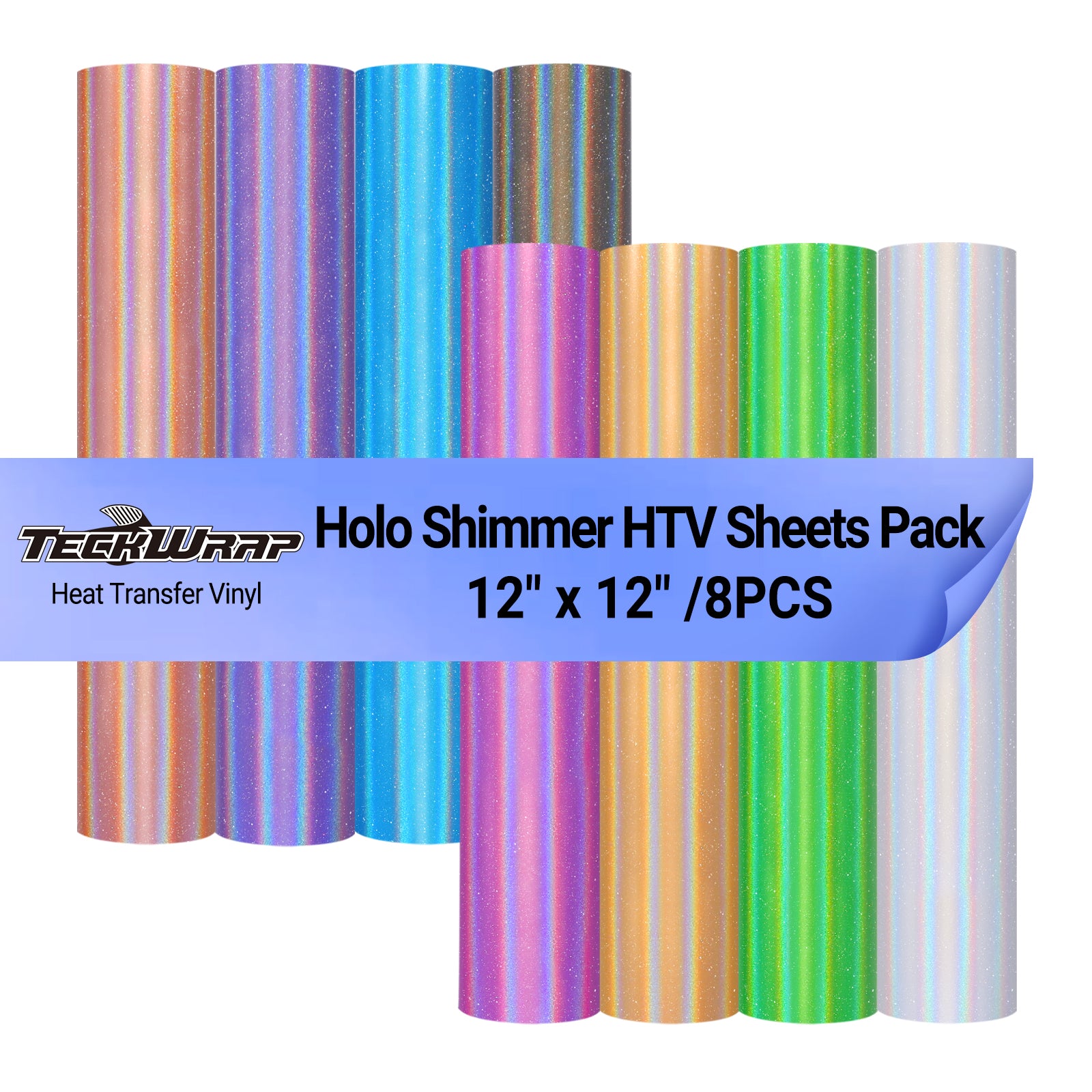 Paquete de hojas HTV holográficas Shimmer (8PCS) 